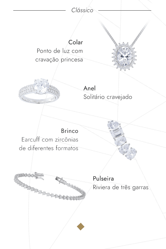 Joias em prata: Estilo clássico